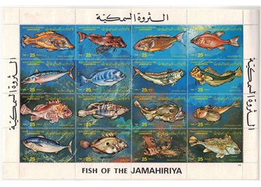 LIBIA 1983 Fauna marina, pesci 16v MNH**