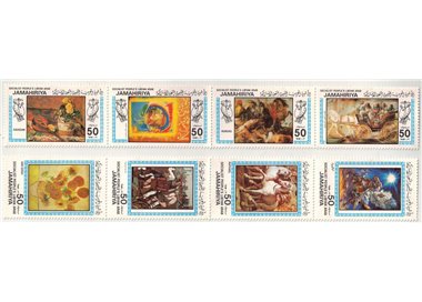 LIBYA 1983 European and Arab paintings 8v MNH**