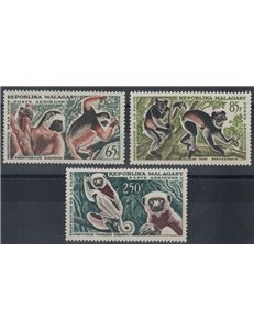 MADAGASCAR 1961 Protection of wildlife, airmail 3v MH*