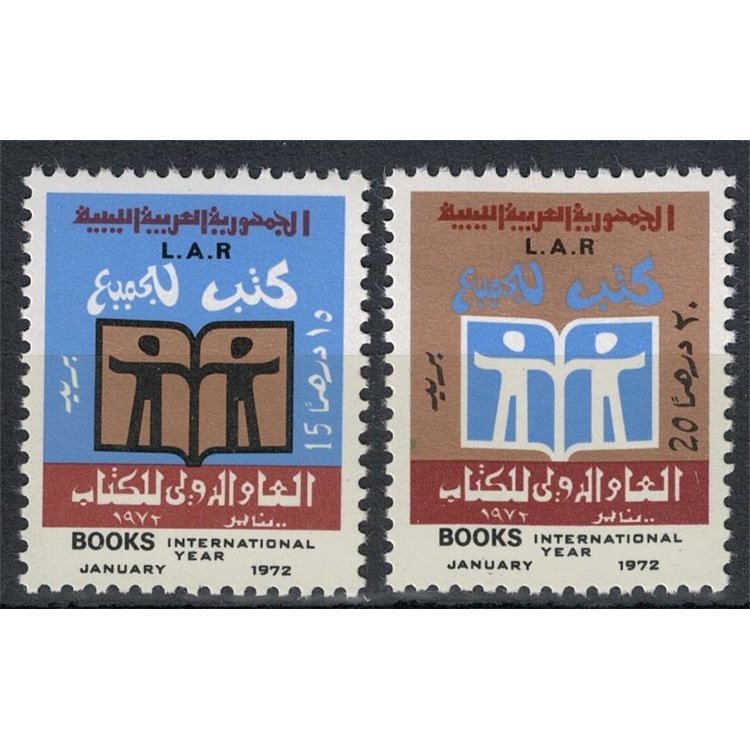 LIBYA 1972 International Year of the Book 2v MNH**