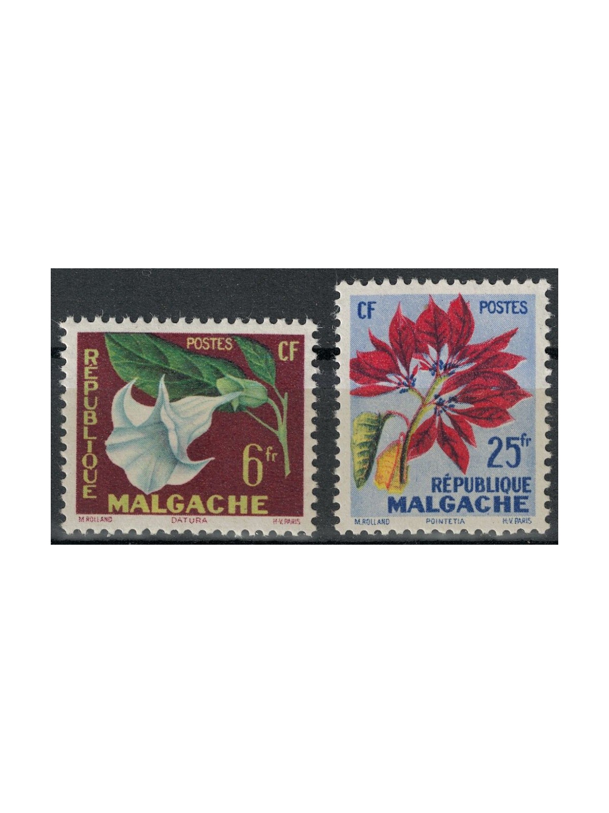 MADAGASCAR 1959 Flora, flowers 2v MNH**