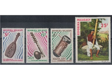 MADAGASCAR 1965 Musical Instruments 4v MNH**