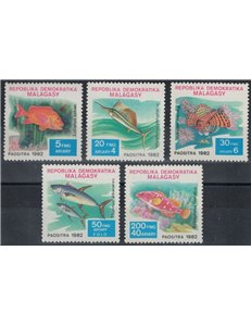 MADAGASCAR 1982 Marine fauna, fish 5v MNH**