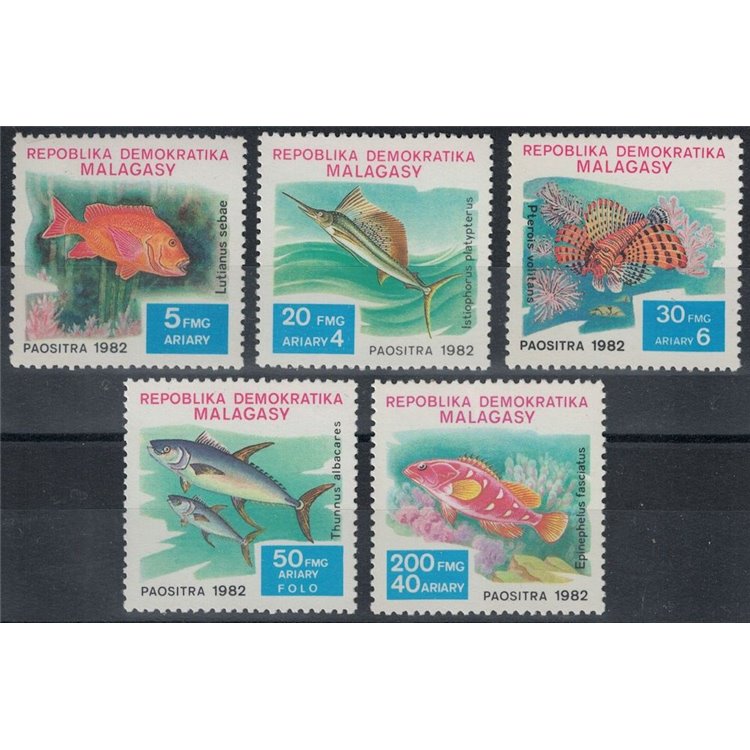 MADAGASCAR 1982 Marine fauna, fish 5v MNH**