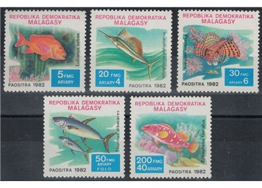 MADAGASCAR 1982 Marine fauna, fish 5v MNH**