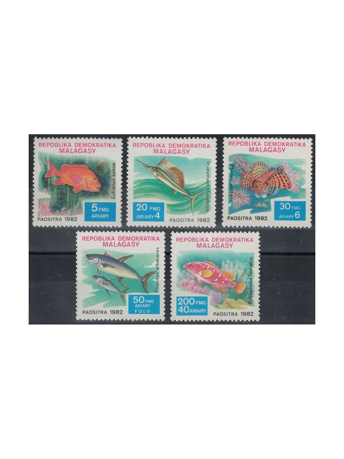 MADAGASCAR 1982 Marine fauna, fish 5v MNH**