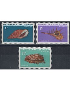MADAGASCAR 1970 Conchiglie 3v MNH**