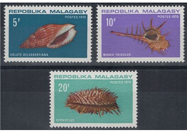 MADAGASCAR 1970 Conchiglie 3v MNH**