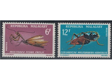 MADAGASCAR 1966 Insects (dent. 12½) 2v MNH**