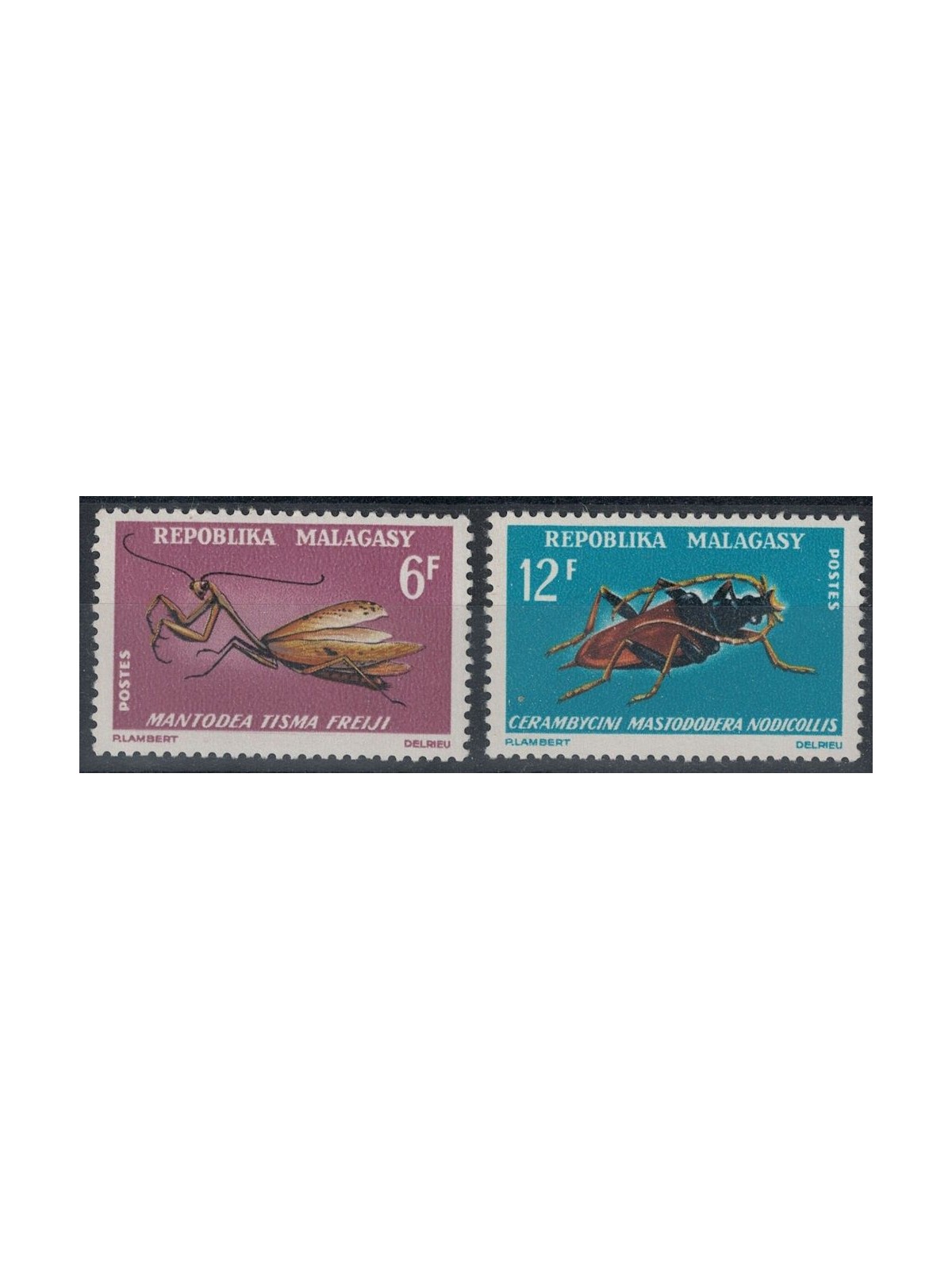 MADAGASCAR 1966 Insetti (dent. 12½) 2v MNH**