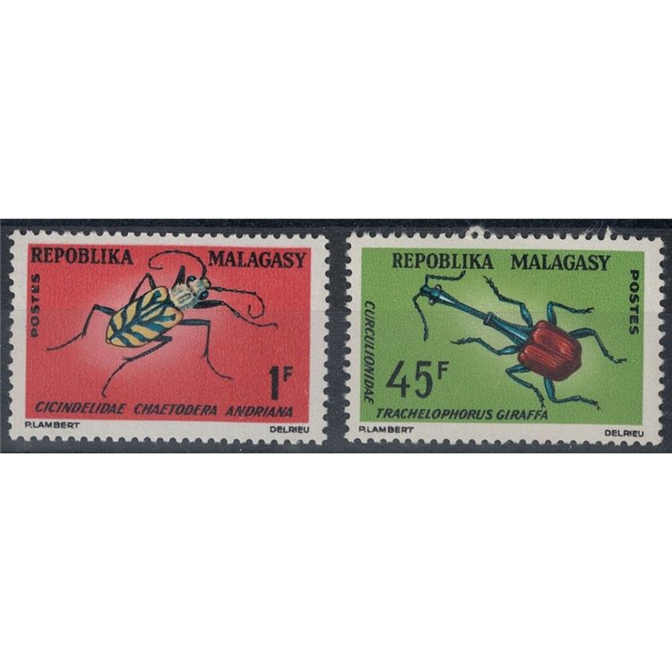MADAGASCAR 1966 Insects (dent. 12½x12) 2v MNH**