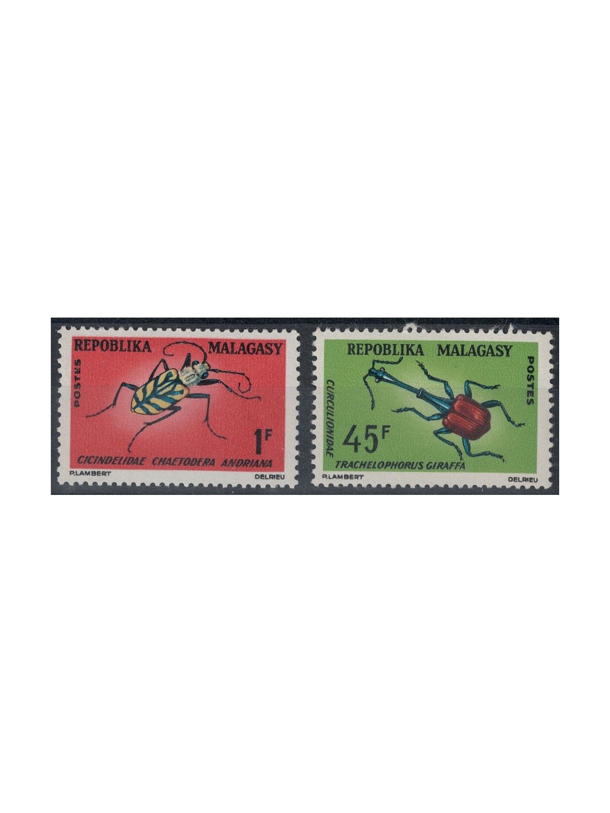MADAGASCAR 1966 Insetti (dent. 12½x12) 2v MNH**
