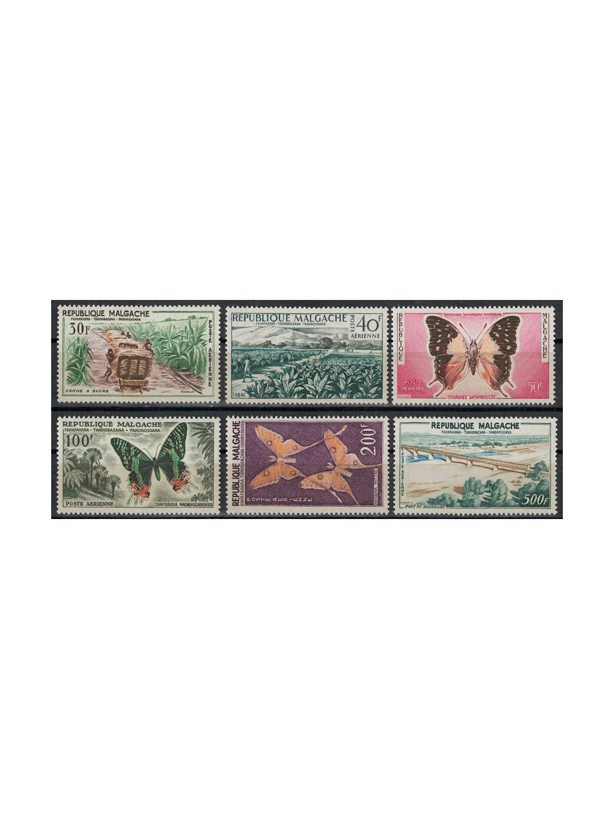 MADAGASCAR 1960 Aspetti del Madagascar, posta aerea 6v MNH**