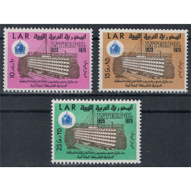 LIBYA 1973 Fiftieth Anniversary of Interpol 3v MNH**