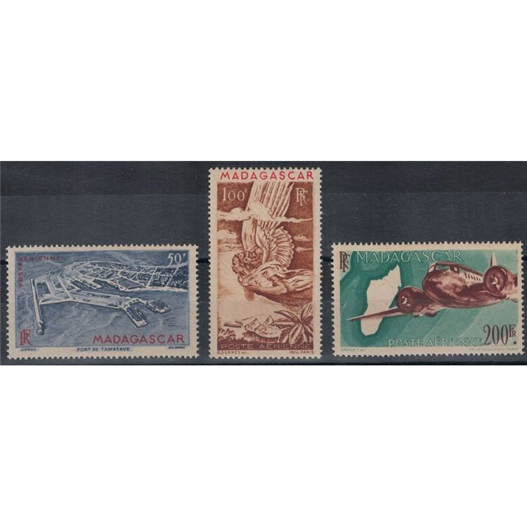 MADAGASCAR 1946 Airmail 3v MH*