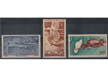 MADAGASCAR 1946 Airmail 3v MH*