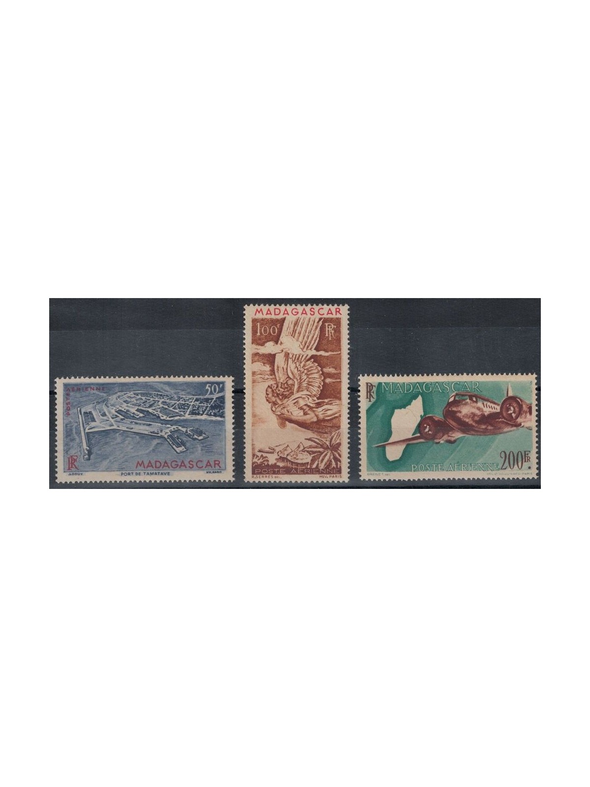 MADAGASCAR 1946 Airmail 3v MH*