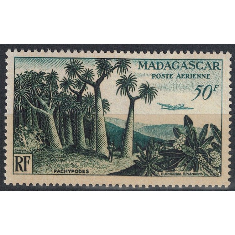 MADAGASCAR 1954 Posta aerea 50f MNH**