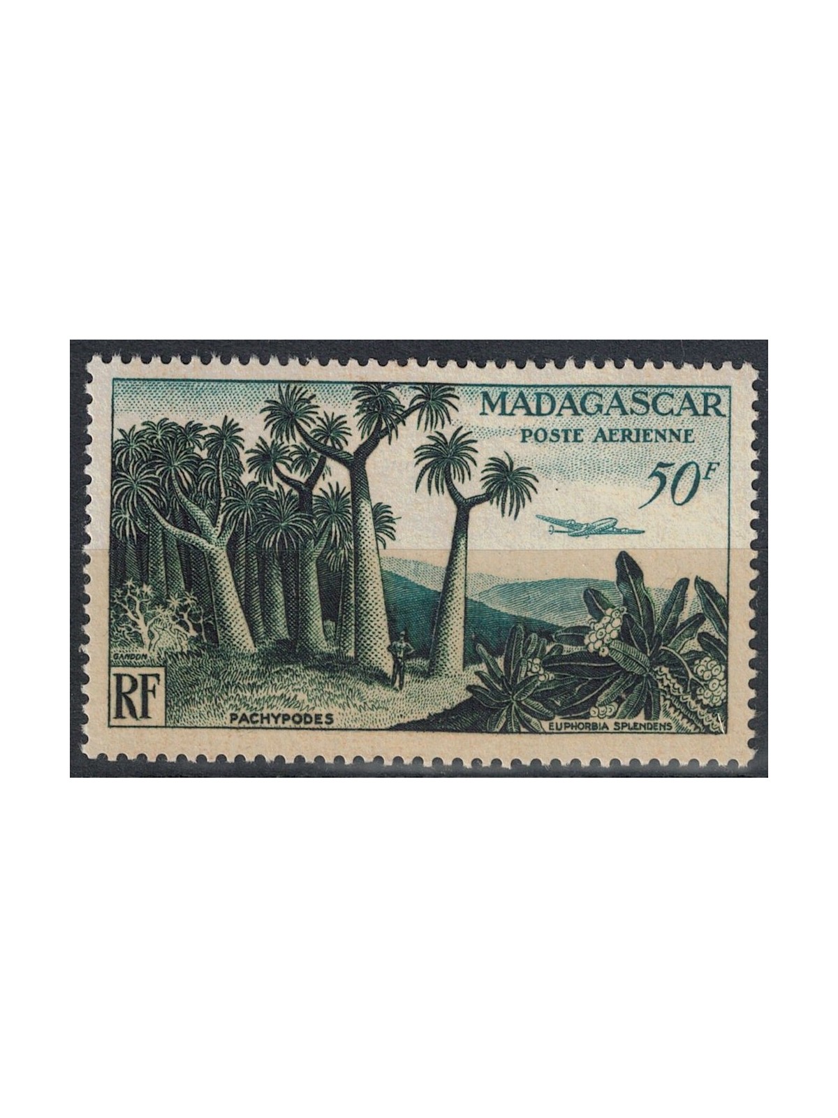 MADAGASCAR 1954 Posta aerea 50f MNH**