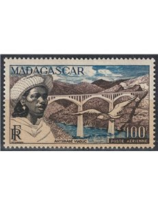MADAGASCAR 1954 Airmail 100f MNH**