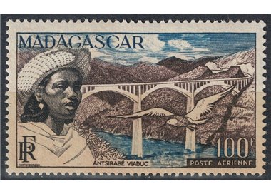 MADAGASCAR 1954 Airmail 100f MNH**