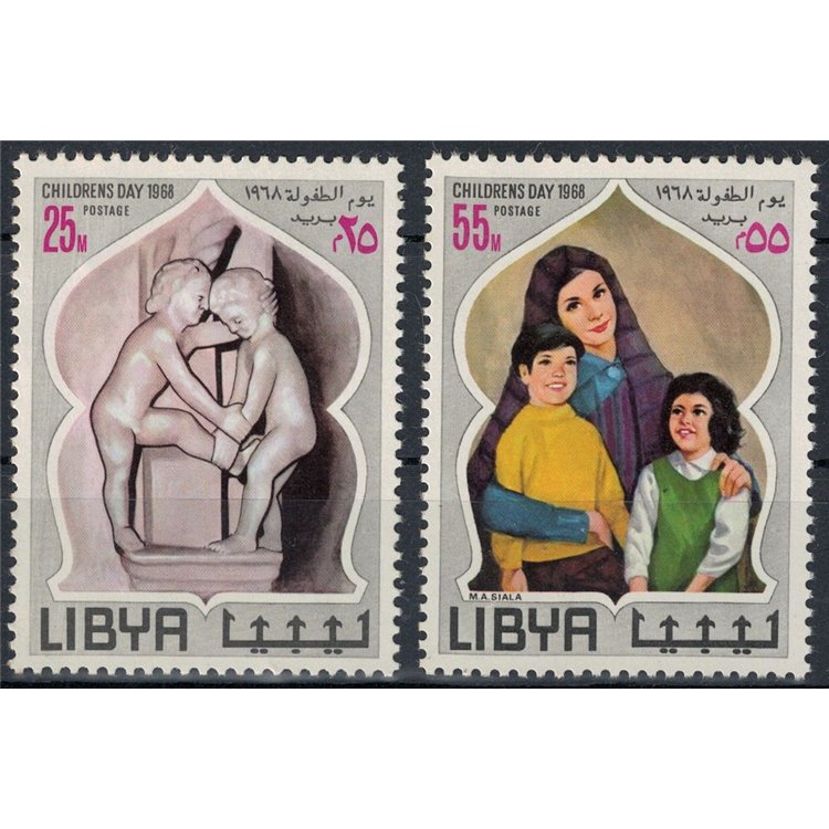 LIBIA 1968 Giornata dell'infanzia 2v MNH**