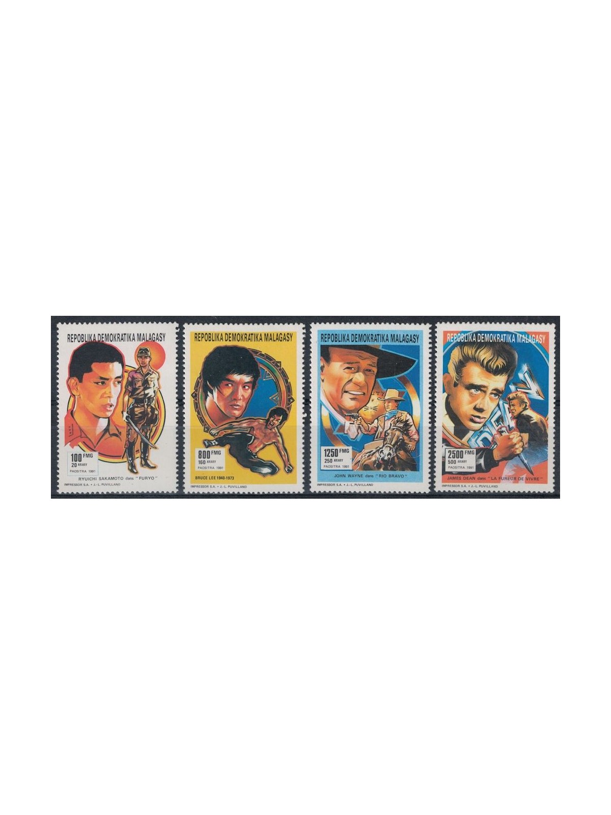 MADAGASCAR 1991 Cinema, famous actors 4v MNH**