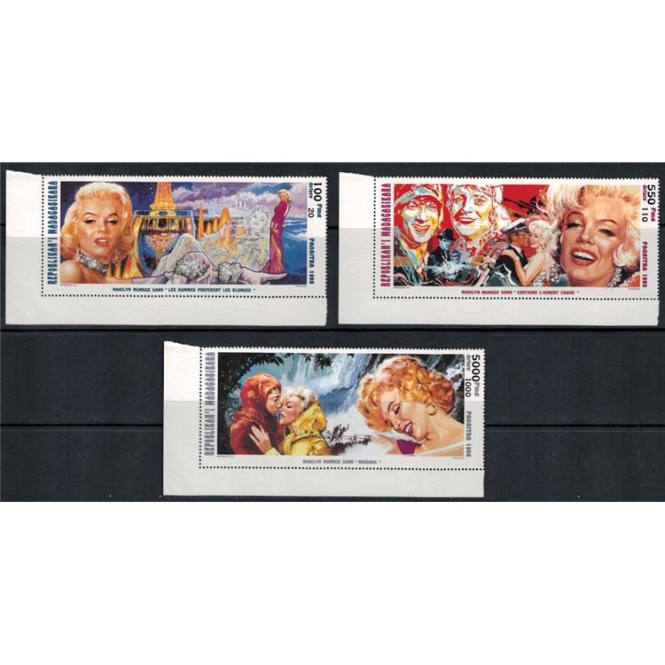 MADAGASCAR 1995 Marilyn Monroe 3v MNH**