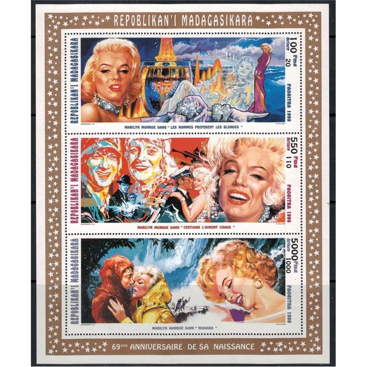 MADAGASCAR 1995 Marilyn Monroe m/s MNH**