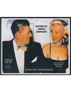 MADAGASCAR 1999 Cinema (Ronald Reagan e Marilyn Monroe) BF MNH**