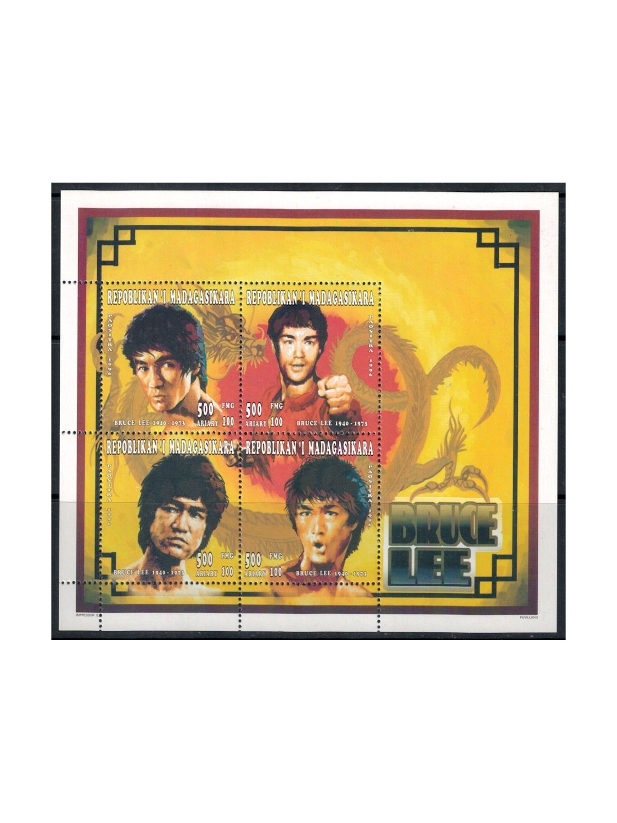 MADAGASCAR 1996 Cinema (Bruce Lee) 4v MNH**