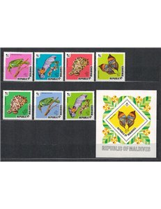 MALDIVE 1973 Fauna, animali 7v + 1 BF MNH**