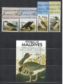 MALDIVE 1986 John James Audubon, uccelli (III) 4v + 1 BF MNH**
