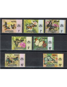 MALAYSIA 1971 (Malacca) Butterflies 7v MNH**