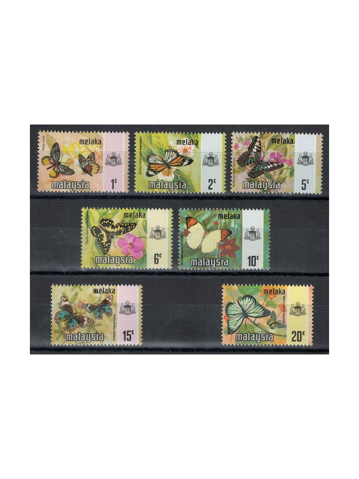 MALAYSIA 1971 (Malacca) Butterflies 7v MNH**