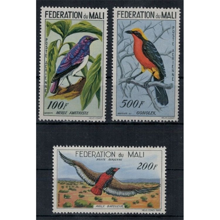 MALI 1960 Fauna, birds, airmail 3v MNH**