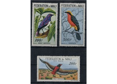 MALI 1960 Fauna, uccelli, posta aerea 3v MNH**