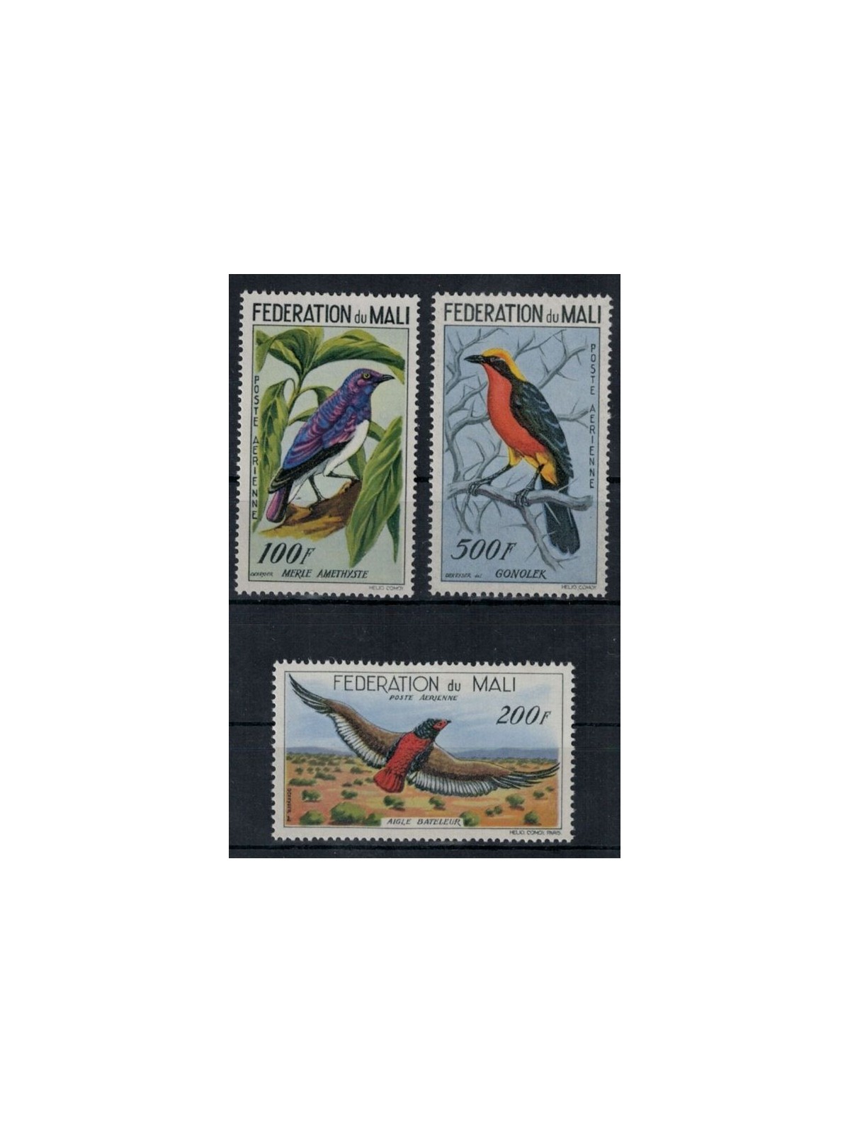 MALI 1960 Fauna, birds, airmail 3v MNH**