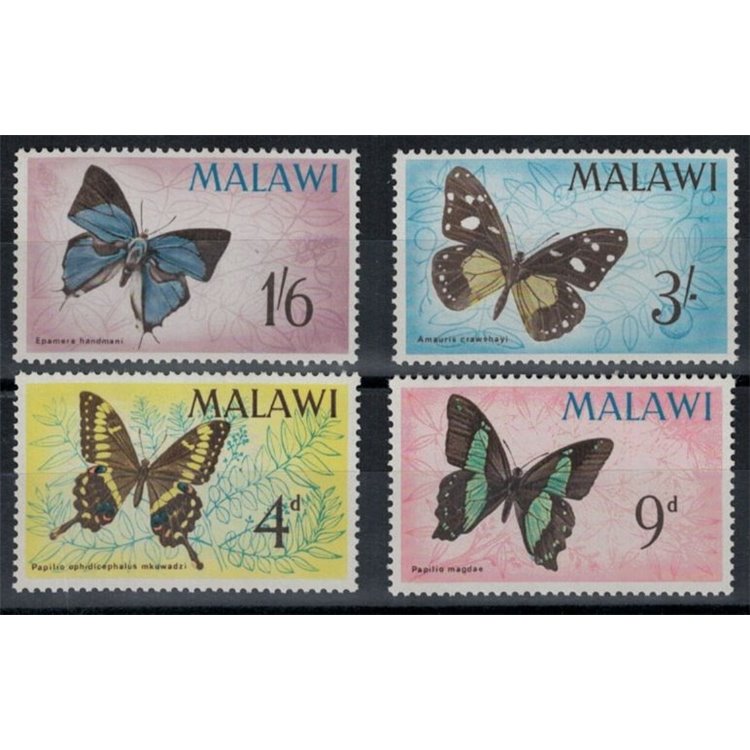 MALAWI 1966 Fauna, farfalle 4v MNH**