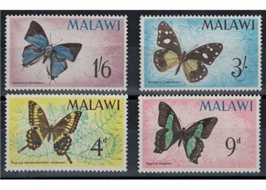 MALAWI 1966 Fauna, butterflies 4v MNH**