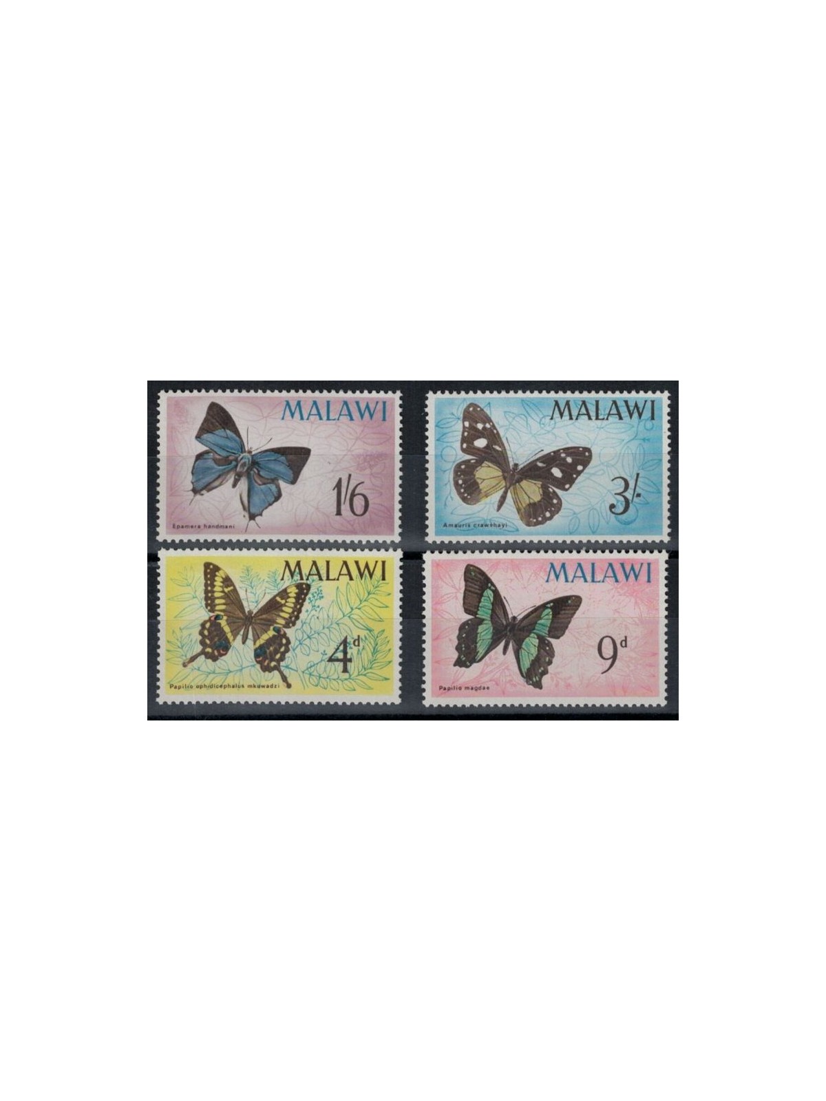 MALAWI 1966 Fauna, farfalle 4v MNH**
