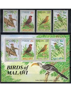 MALAWI 1985 John James Audubon, birds 4v + 1 s/s MNH**
