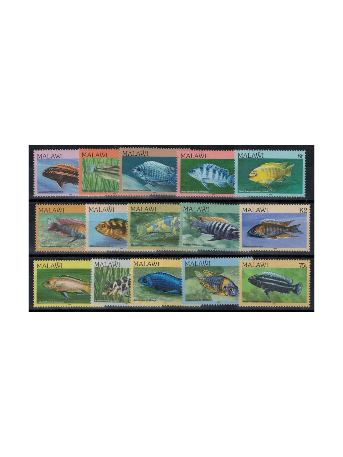 MALAWI 1984 Definitive series, fish 15v MNH**