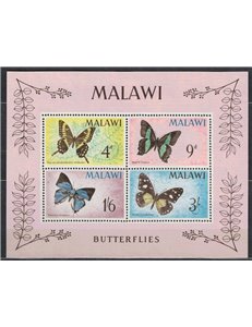 MALAWI 1966 Fauna, farfalle BF MNH**
