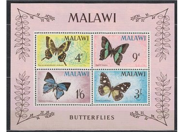 MALAWI 1966 Fauna, butterflies s/s MNH**