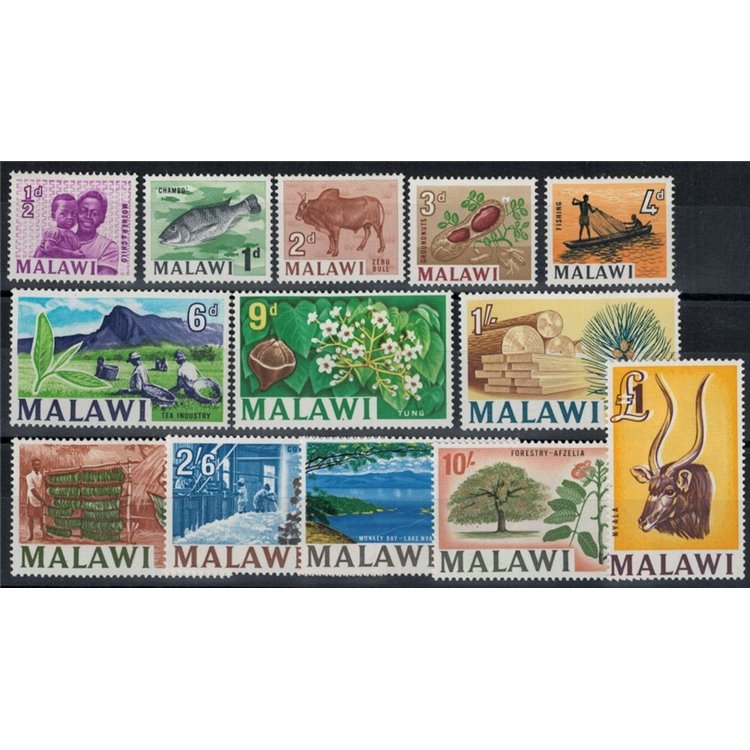 MALAWI 1964 Serie ordinaria 13v MNH**