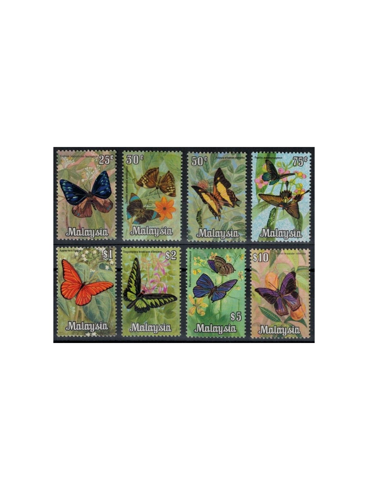 MALESIA 1970 Farfalle 8v MNH**