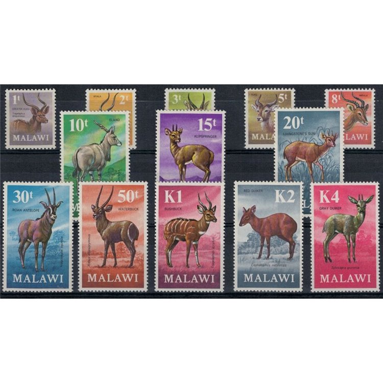 MALAWI 1971 Ordinary series, animals 13v MNH**