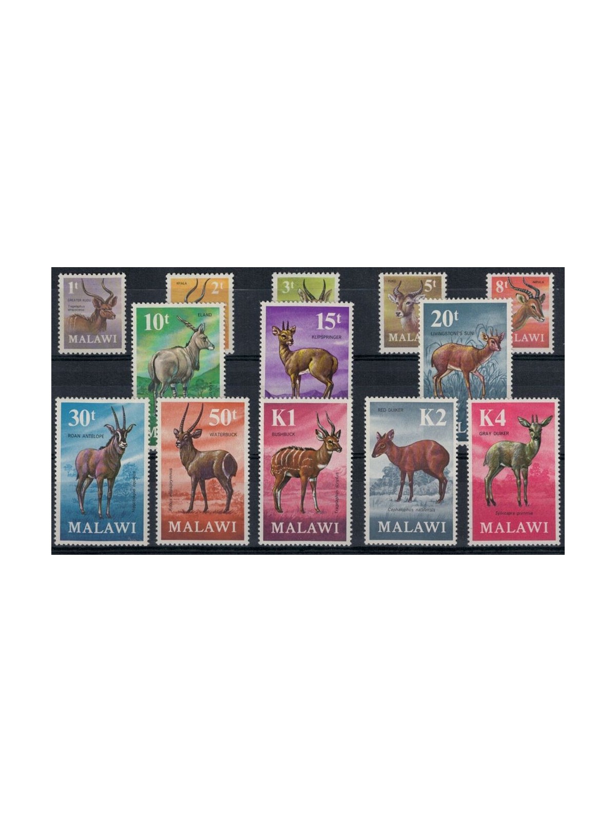 MALAWI 1971 Serie ordinaria, animali 13v MNH**