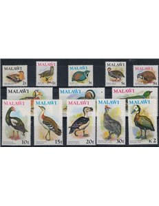 MALAWI 1975 Serie ordinaria, uccelli 13v MNH**